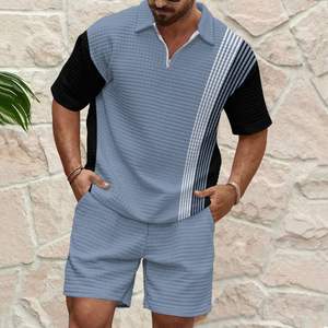 Luxury Mens <b>Polo</b> <b>Shirt</b> and Shorts Set High Quality Breathable Fabric Sportswear Gym Workout Training Running Outfit - Product Image 4