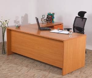 Escritorio Ejecutivo de Madera Extensible, Clásico, Ecológico y Duradero, con Acabado Liso, Superficie Amplia y Cajones Laterales, Cómodo - Product Image 2