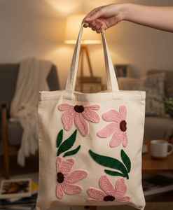 Bolsa de Mano de Lona de Algodón con Cuentas de Estrella de Mar de Alta Calidad, Hecha en India, Bolsa de Compras, Bolsa de Playa, Bolsa de Viaje, Bolsa de Hombro, Bolsa para Llevar Comestibles - Product Image 4