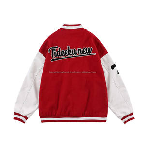 เสื้อแจ็คเก็ตบอมเบอร์ผู้ชายแบบมีปกตั้ง ปักลายเชนิลล์ตามสั่ง สำหรับฤดูหนาว พร้อมโลโก้ด้านหน้า - Product Image 2