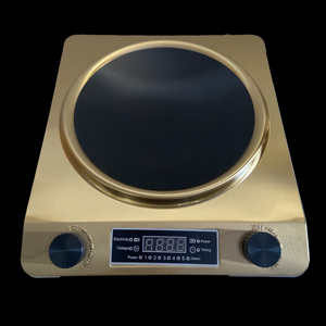 Placa de Inducción Cóncava de un Solo Quemador, Ajuste de Doble Perilla, Carcasa de Aleación de Aluminio, Panel de Vidrio Templado, Uso Doméstico, 3500W - Product Image 2