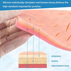 Tapis d'entraînement à la suture en silicone grand format avec plaies pré-découpées, matériel en acier inoxydable, pour la formation des étudiants en médecine, version améliorée - Product Image 6