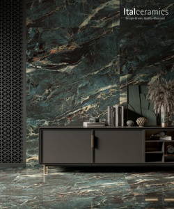 Baldosa de Porcelana con Aspecto de Mármol Verde Esmeralda Calypso - 600x600mm, 8.5mm de Grosor, para Piscinas y Villas - Product Image 1