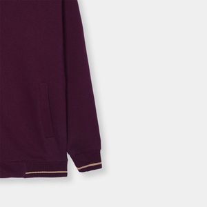 Chaquetas de Forro Polar Tejido para Hombre, Color Morado, con Cierre de Cremallera, Color Sólido, Estilo Casual para Otoño, Corte Regular, Cuello Camisero - Product Image 3