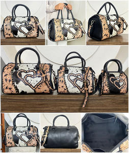 Sac de voyage Speedy en cuir de vachette façonné à la main, motif cœur, style western, sac à main artisanal pour cowgirl, sac à main tendance pour femme - Product Image 3