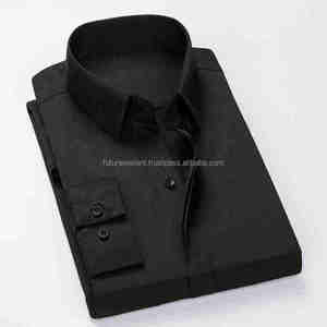 เสื้อเชิ้ตเดรสผู้ชายสั่งตัดปี 2023 พร้อมปกตั้งและแขนยาว - Product Image 1