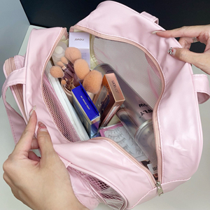 Sac cosmétique multifonctionnel avec poignée robuste, fermeture éclair, organisateur de maquillage transparent visible, plusieurs grands compartiments, OEM - Product Image 2