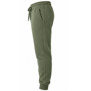 Custom Olive Green Fleece Jogger Pants <b>Elastic</b> Drawstring <b>Waist</b> Ribbed Cuffs Relaxed Fit Casual Sweatpants Wholesale OEM <b>Trouser</b> - Product Image 2