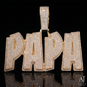 Pendentif personnalisé en moissanite, breloque initiale glacée, plaqué rhodium or rose, argent 925, collier hip-hop, cadeau bijoux - Product Image 6