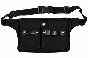 Bolsa de Lona Negra para Herramientas de Barbería, Bolsa de Cintura para Peluquería, Funda para Tijeras, Correa Ajustable, Cierre de Cremallera para Salón - Product Image 2