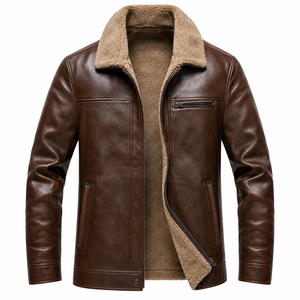Chaqueta de Cuero Casual de Invierno para Hombre, Abrigo de Motocicleta Premium, Elegante, Cálido, Ajustado, a la Moda, Tendencia 2026, Nueva Llegada - Product Image 1