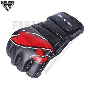Guantes de Boxeo y MMA Hechos a Mano en Cuero de Microfibra Negro con Contraste Rojo, Buen Proveedor con Precio Razonable - Product Image 3
