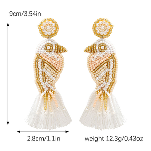 Classic Bohemian Elegant Handmade Rice Bead Bird Shape Women's Parrot Tassel Summer Vacation <b>Memorial</b> <b>Gift</b> BY MULTI CRAFT - Product Image 6