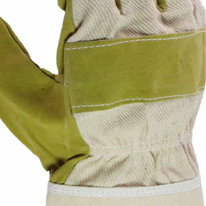 Split Leather Work <b>Gloves</b> With Reinforced Palm And Straight Cuff For Industrial And Farm Use - Product Image 6