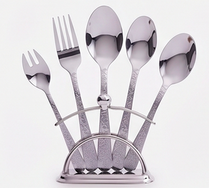 Ensemble de couverts en acier inoxydable MughaL Jali gravé au miroir, entièrement décoré, pour la maison, les restaurants, les fêtes et les hôtels - Product Image 3