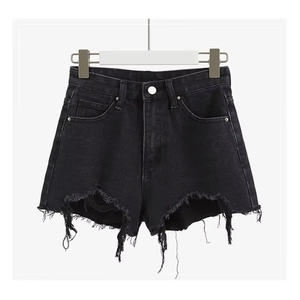 Shorts en jean pour femmes, décontractés, coupe ample, taille élastique, jambe large, grande taille, mode féminine - Product Image 5