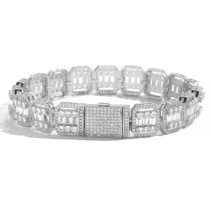 Evanex Cadena de Joyería de Plata 925 de Moda, Collar Brillante con Incrustaciones de Diamantes, Regalo para Fiesta, Joyería Hip Hop, Cadena de Tenis Cuadrada - Product Image 1