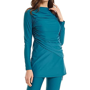 Latest Fashionable <b>Islamic</b> Woman <b>Print</b> Muslim Swimsuit High Quality Solid Color Muslim Swim Suit For Women <b>Islamic</b> Burkinis Wear - Product Image 2