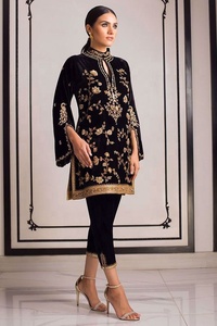 DAZZLING---KURTA WITH Dress for PANT Party-wear-dress with Beautiful--applique work for Party/ Wedding =2021. - Product Image 2