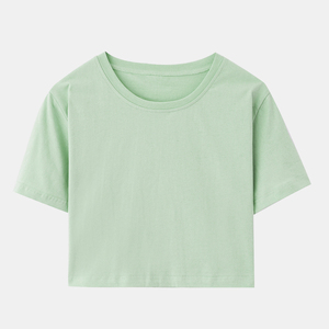 Vente en gros de hauts de sport courts unis, t-shirts pour femmes à manches courtes avec logo et design personnalisés, service OEM de haute qualité - Product Image 2