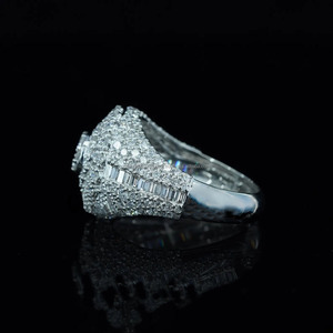 Bague de fiançailles pour homme en argent sterling 925 plaqué rhodium, style hip-hop bling-bling, bijou de déclaration pour rappeur, idéal pour les fêtes et les anniversaires - Product Image 2