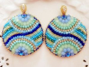 Luxury Handmade Beaded Embroidery <b>Earrings</b> for Women with Intricate Needlework and Elegant Decorative Designs - Product Image 5