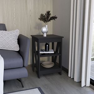 Taylor 3-Tier Storage <b>Side</b> <b>Table</b> Small Space Nightstand with End <b>Table</b> Function Console <b>Tables</b> <b>for</b> <b>Sofa</b> Use - Product Image 1