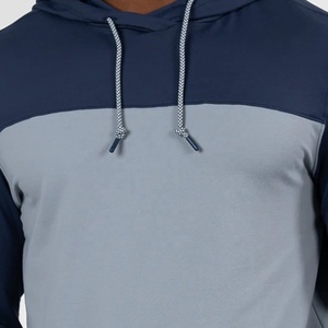 Sweat-shirt à capuche pour homme, color block, bleu marine et gris, sweat-shirt sport à manches longues - Product Image 3