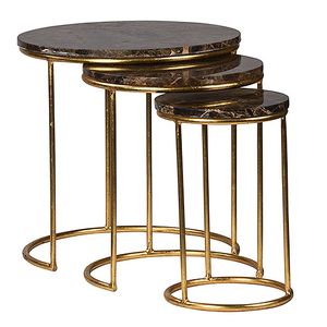 Elegant Metal <b>Nesting</b> <b>Table</b> Set With Modern Minimalist Finish For Luxury Residential And Hotel Furniture - Product Image 1