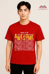 Camiseta de Manga Corta Regular para Hombre, 95% Algodón + 5% Elastano, Estampada (Estampado Gráfico), Ecológica, Informal, para la Calle, para la Playa, Color Rojo FMF - Product Image 6