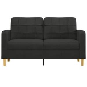 Sofá de Salón Negro de 2 Plazas, 100% Poliéster con Relleno de Espuma y Estructura Metálica - Product Image 3