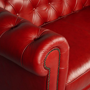 Canapé Chesterfield vintage de luxe au design occidental, canapé en cuir deux places pour café, restaurant, bureau, hôtel - Product Image 5