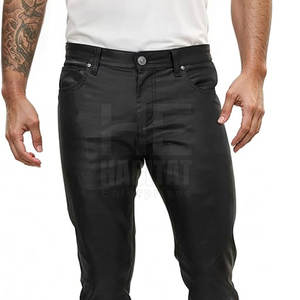 Pantalones de cuero genuino hechos a medida para hombre con logotipo personalizado, diseño único, precio al por mayor. - Product Image 5