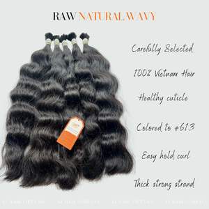 Aucun processus chimique Double dessiné naturel ondulé en vrac 100% cheveux humains Vietnamse - Product Image 5