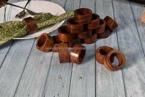 Porte-serviettes en bois de luxe marron clair pour salle à manger, cuisine, fêtes, mariages, chambre, salle de bain, extérieur, design de table - Product Image 5