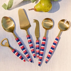 Ensemble de couverts de luxe avec manche en résine, cuillère, fourchette et couteau en acier inoxydable, réutilisables, écologiques, pour les fêtes et la cuisine - Product Image 1