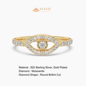 Gold <b>Eye</b> Halo <b>Ring</b> for Women Elegant Round Cut Engagement <b>Ring</b> MinimalistJewelry Gift Daily Wear USA Style - Product Image 6