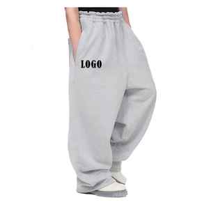 Pantalones Deportivos de Algodón Beige para Hombre, Cintura Elástica con Cordón, Corte Holgado Informal, Bolsillos Laterales, Ropa de Otoño - Product Image 4