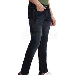 Pantalon en jean Signature pour homme, coupe droite, tissu en coton doux, confortable, décontracté, pour l'extérieur - Product Image 5