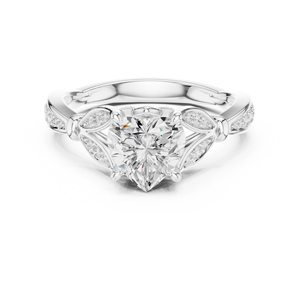 แหวนแต่งงานดีไซน์เนอร์แฟชั่น ทองคำขาว 14K VS1 สี E เพชรทรงหัวใจ 1.50 กะรัต เพชรเพาะเลี้ยงในห้องปฏิบัติการ IGI แหวนหมั้น - Product Image 6