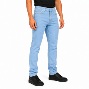 Premium Quality Stretch Denim <b>Jeans</b> <b>Men</b> Slim Fit Durable Breathable Lightweight Outdoor <b>Work</b> Trousers Fashion Plain Solid Color - Product Image 1