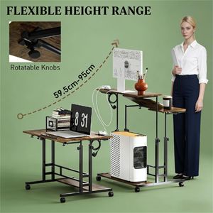 Scrivania Verticale Marrone per Casa/Ufficio, Postazione di Lavoro Ottimale per Computer - Product Image 2