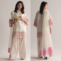 Salwar Kameez de Diseño para Fiestas y Bodas con Diseño Farshi, Adorno de Moti Hecho a Mano, Completamente Hecho a Mano, de Secado Rápido