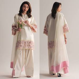 Designer Party & Wedding Wear Salwar Kameez with Farshi Design Moti Hand Work Full Hand Work Quick Dry - Product Image 4