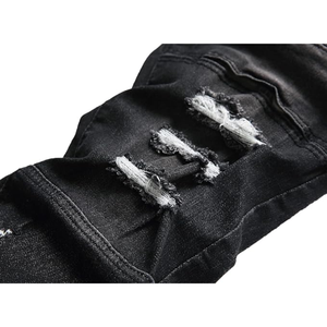 กางเกงยีนส์ผู้ชายทรงสลิมฟิต ขาดๆ เซอร์ๆ สไตล์ไบค์เกอร์ ผ้ายืด ทรงสกินนี่  แบบมีกระเป๋า  สตรีทแวร์ - Product Image 5