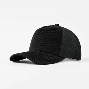 Custom Wholesale 5 Panel Blue Corduroy Mesh Trucker Hat High Quality Vintage Blank <b>Snapback</b> Baseball <b>Cap</b> - Product Image 2