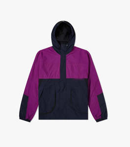 Chaqueta Deportiva para Hombre con Capucha, Color Morado Marino, Resistente al Viento, con Cierre y Bolsillos Frontales - Product Image 1