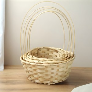 Panier de fille de fleur blanche prix le moins cher paniers en bambou en gros pour mariage des meilleurs fabricants du Vietnam - Product Image 5