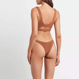 Ensemble de maillot de bain bikini 2 pièces pour femme, imprimé personnalisé, imprimé animalier sur le devant, rembourrage amovible, push-up, prix de gros usine - Product Image 5