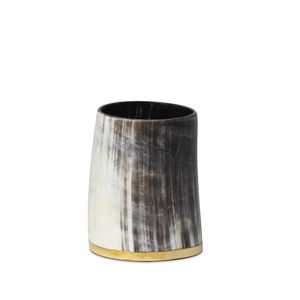 Tasse à boire en corne de luxe moderne, design marbré noir et blanc, artisanale, en matériau organique écologique, récipient décoratif - Product Image 4